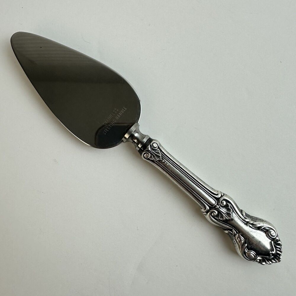 Whiting Sterling Silver Handle Georgian Shell Cheese Board Knife Server Vintage